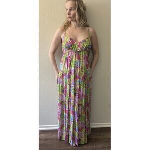 MAGARI ITALY colorful floral maxi dress size large
